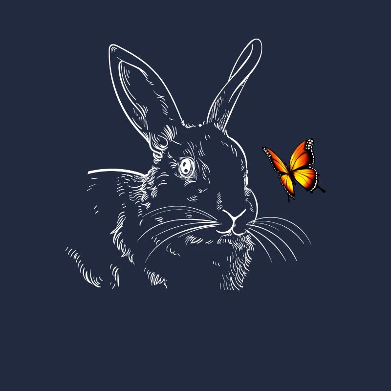 Rabbit with butterfly