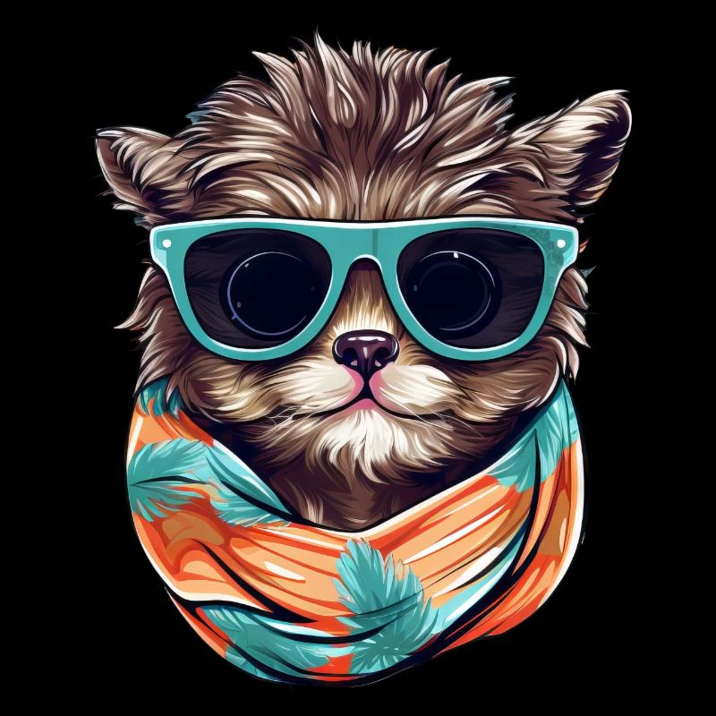 Sommerliches Hund & Katze mit Schal und