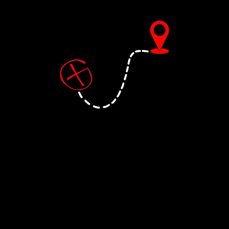 Passer du symbole X au point de destination - Geocaching