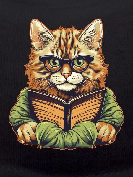 Cat with book