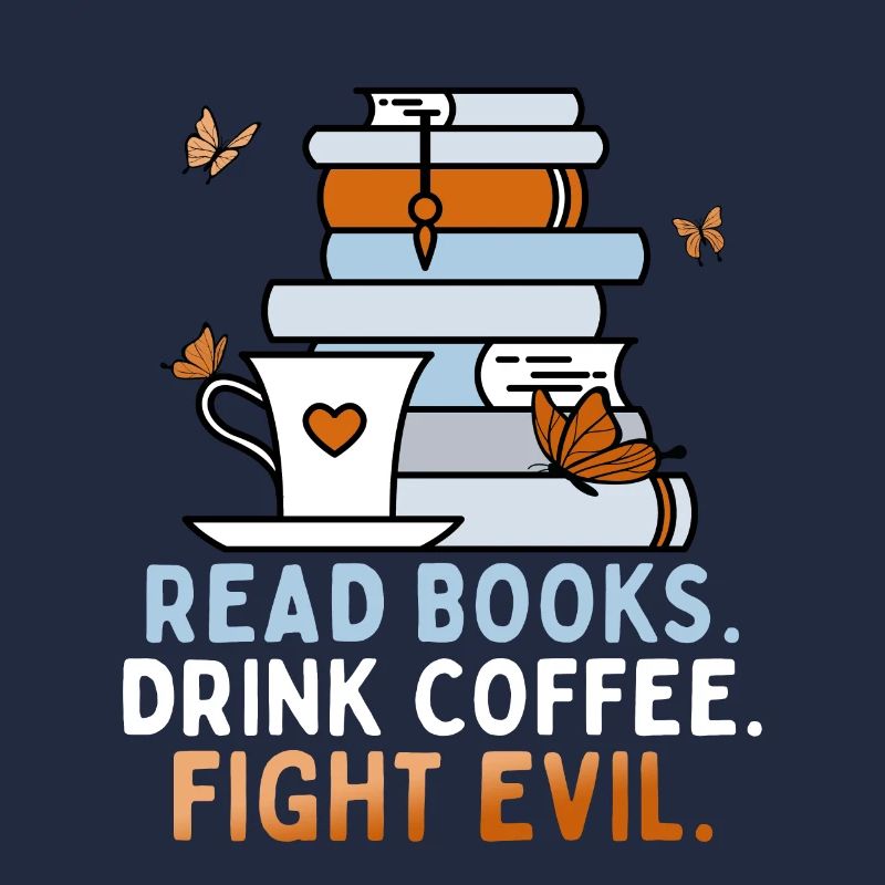 Bücher Lesen Kaffee Trinken Böses Bekämpfen
