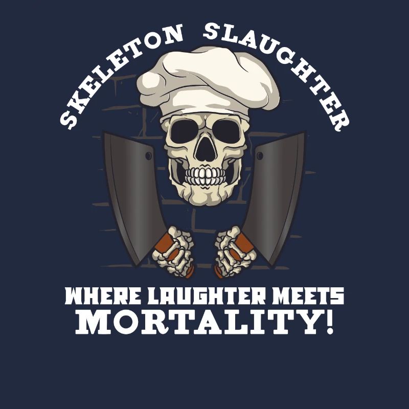 Fleischschneider Metzger Horror Skelett Gore