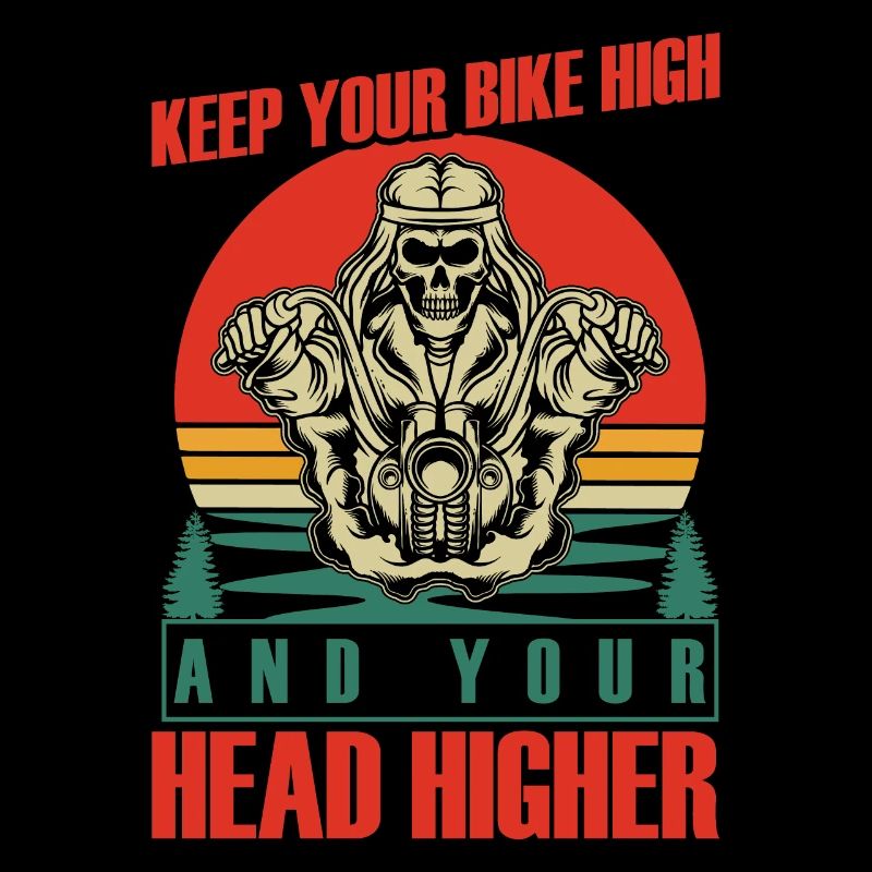 motorrad motorradfahrer halte den Kopf höher
