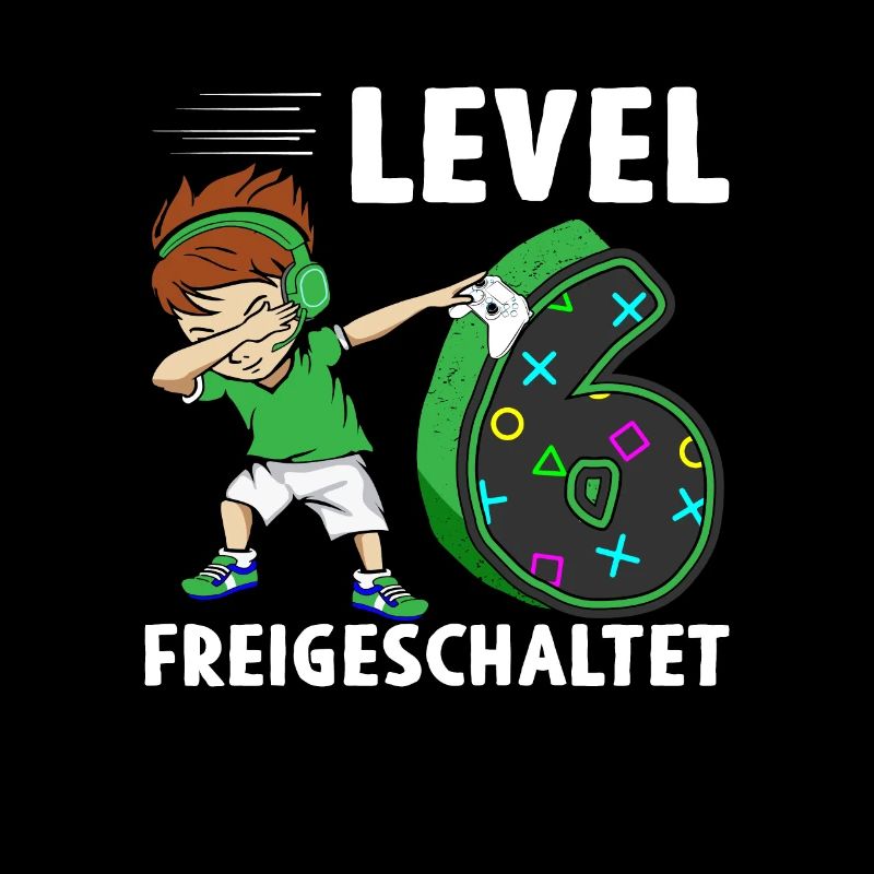 Level 6 Jahre Geburtstagsshirt Gamer 2017