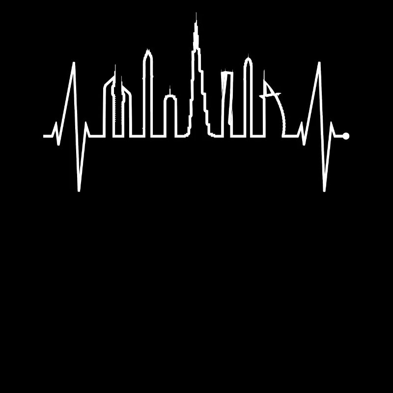 Dubai Skyline Herzschlag Burj Khalifa Silhouette