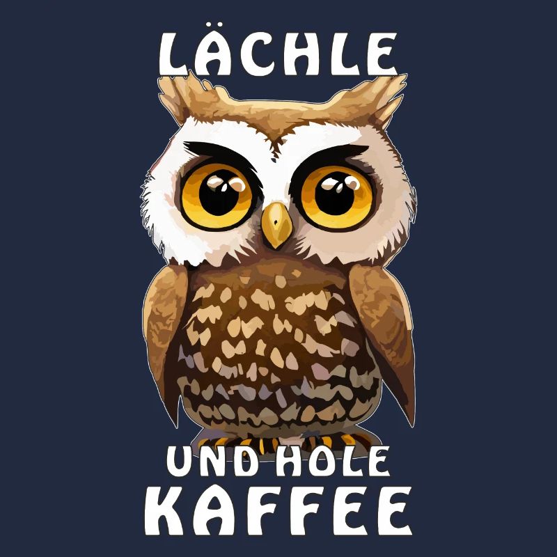 EULE LÄCHLE UND HOLE KAFFEE