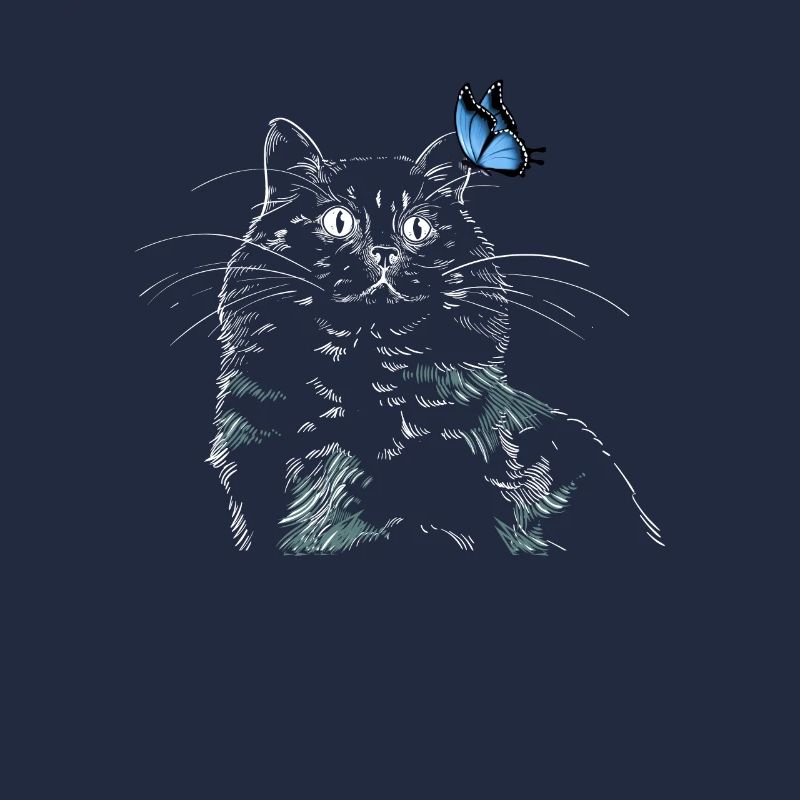 Cat with butterfly