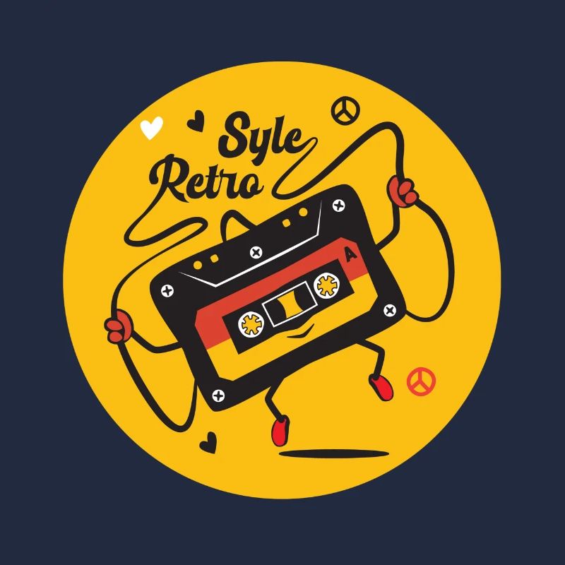 Retro-Kassette Stil 70 mit Humor Stil BD