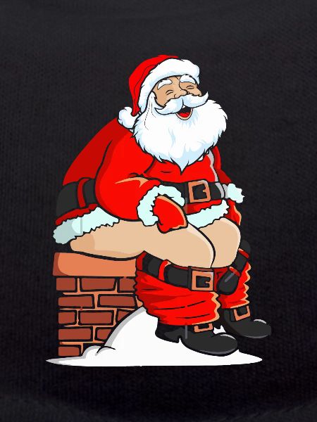Weihnachtsmann kackt in Kamin