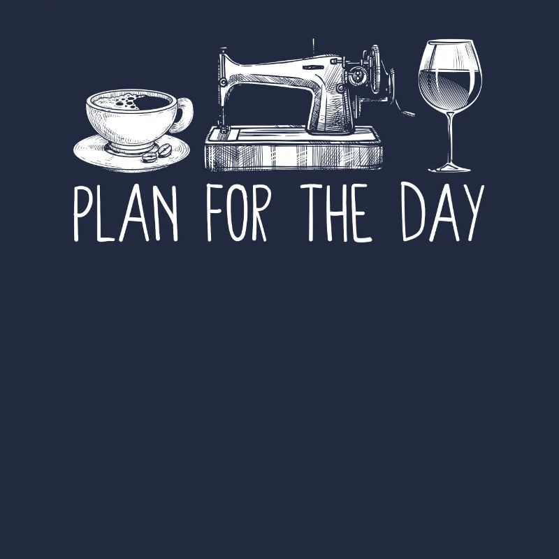 Plan pour la journée Café Machine à coudre Vin Drôle