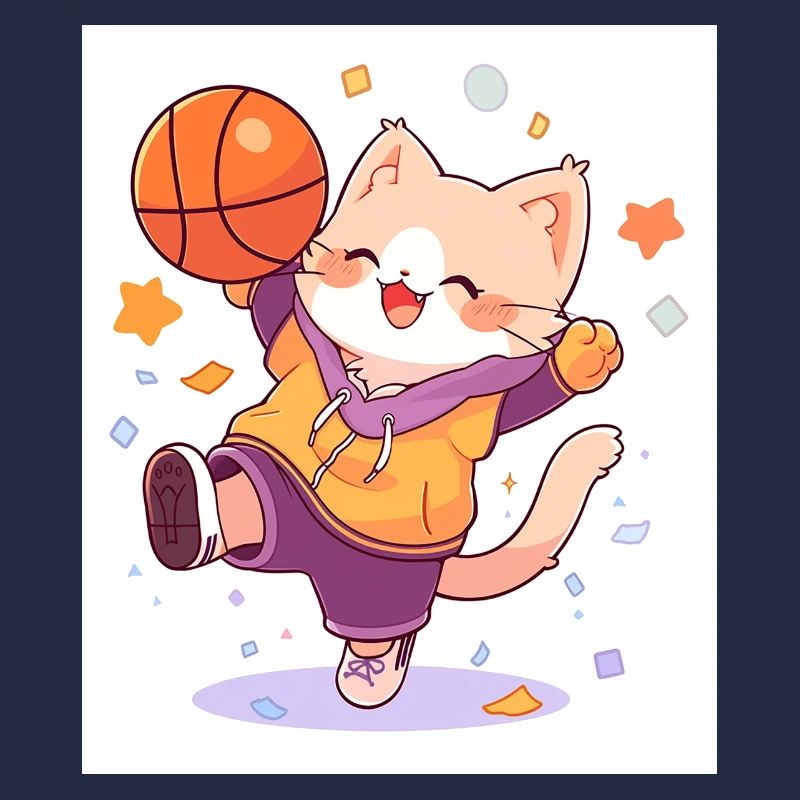 Chat avec basket-ball