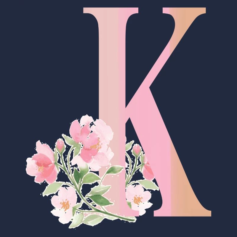 Lettre K avec des fleurs