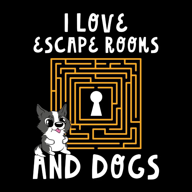 Défi mignon J’aime les salles d’évasion et les chiens Puzzle