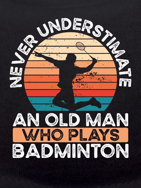 Old man playing badminton