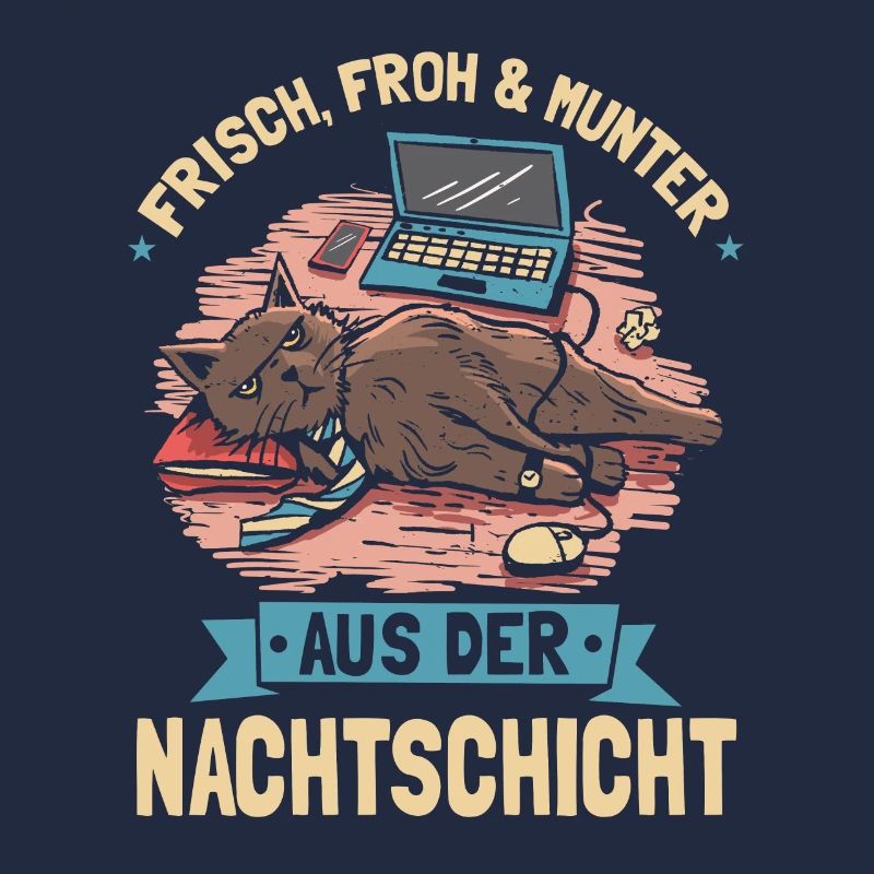 Katze Nachtschicht Lustig