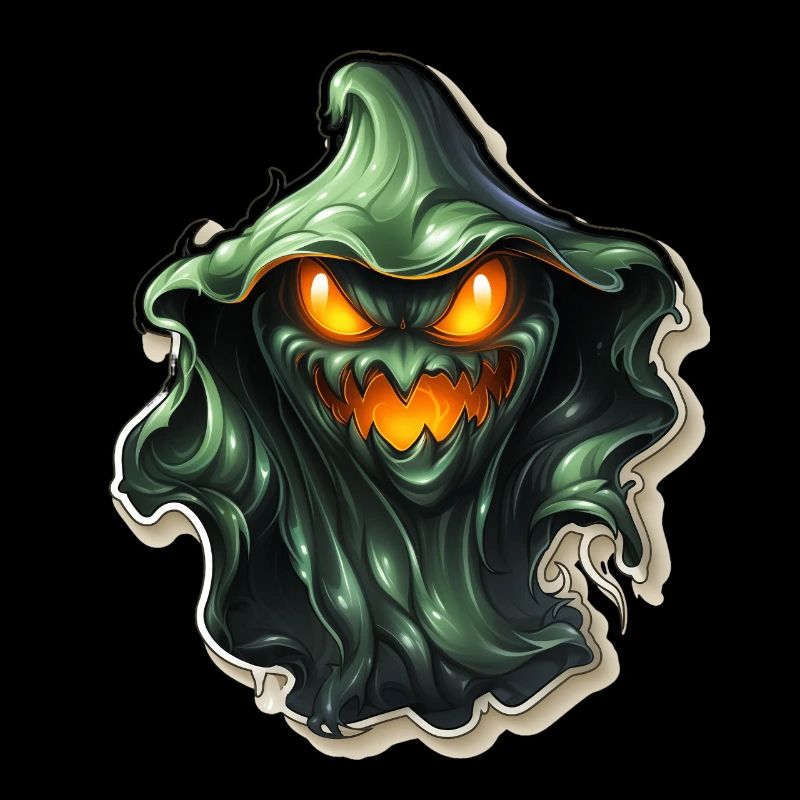 Ghost Lover Cartoon Style Halloween Ghost Spooky