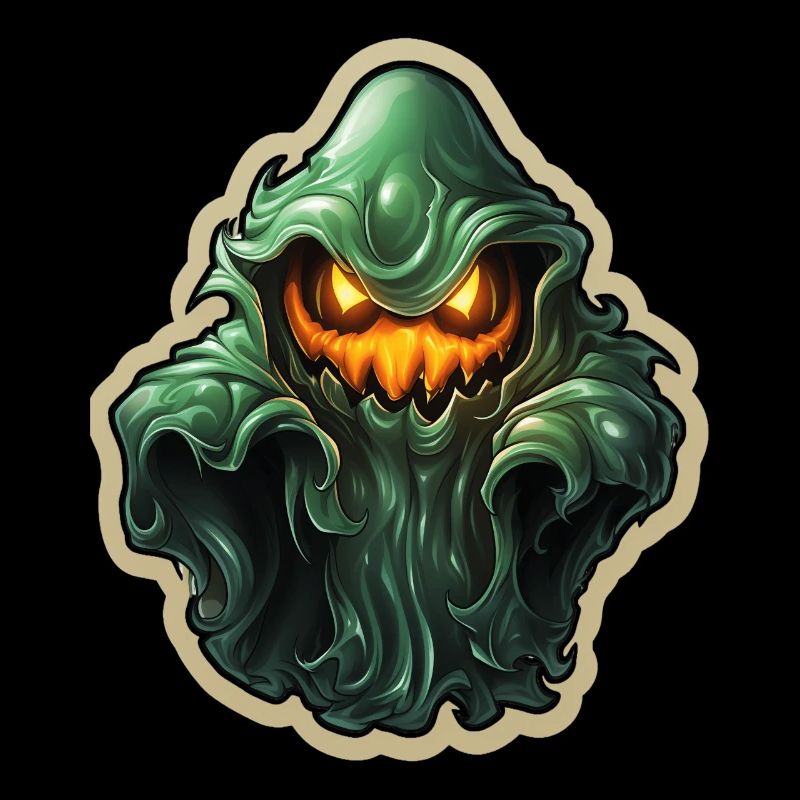 Ghost Lover Cartoon Style Halloween Ghost Spooky