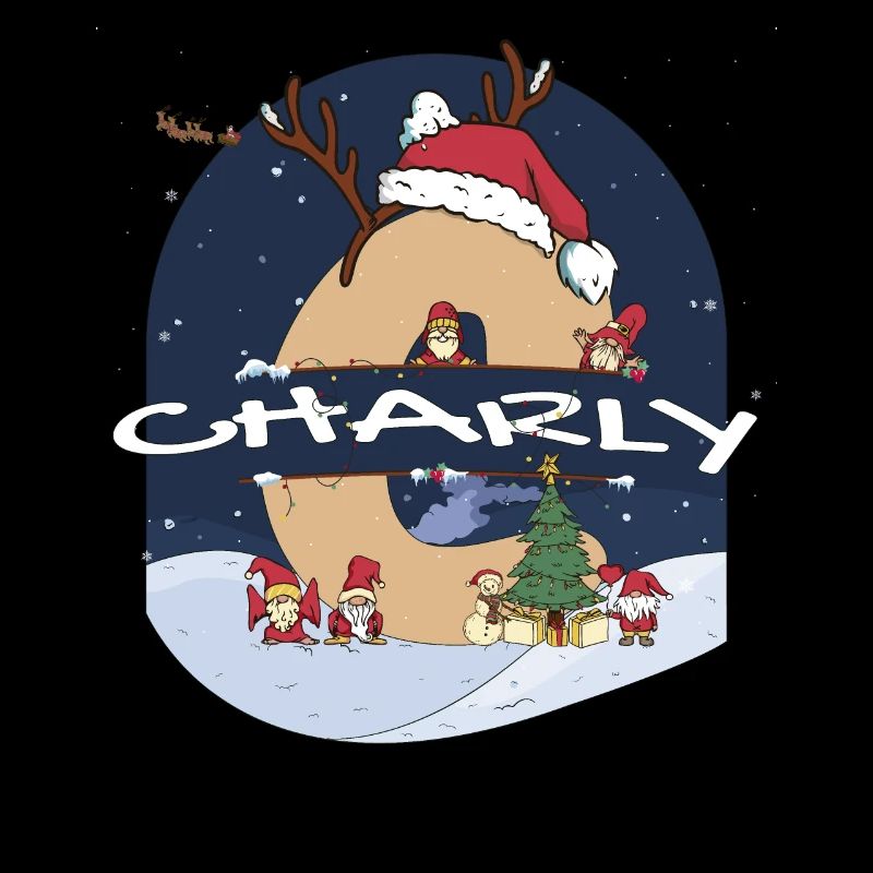 Génial Charly Name w Santa Hat dans le thème de Noël