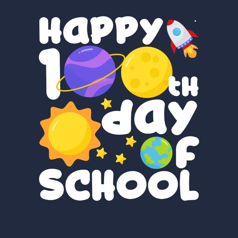 Joyeux 100e jour d’école Space Planet Funny