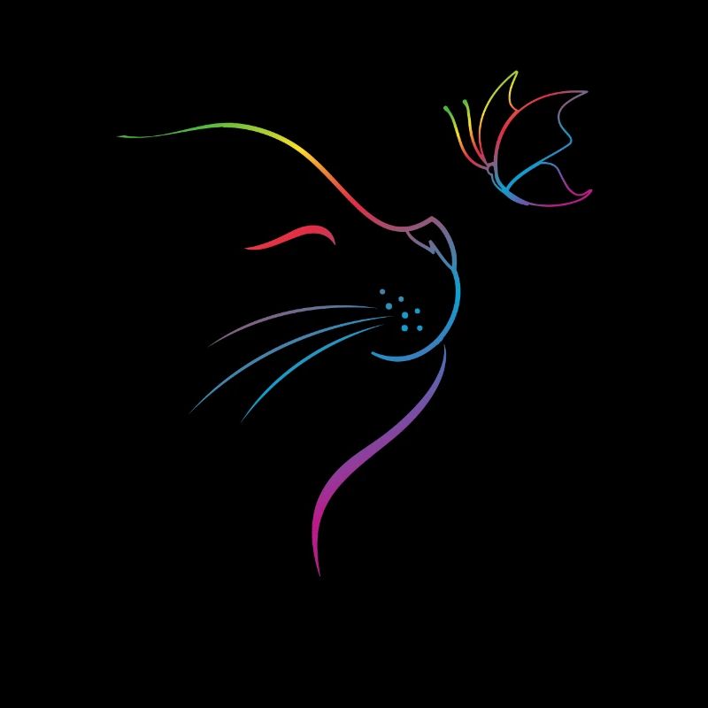 Katze mit Schmetterling