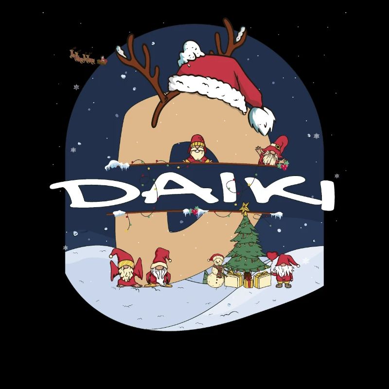 Nom Daiki génial w Santa Hat dans le thème de Noël