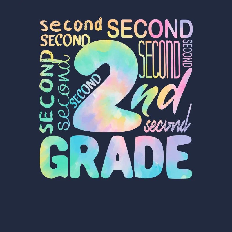 Tie Dye 2nd Grade Second Typography Team Student