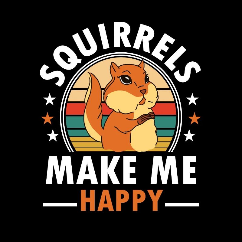 Retro Chipmunk Squirrels Make Me Happy Animal Vint