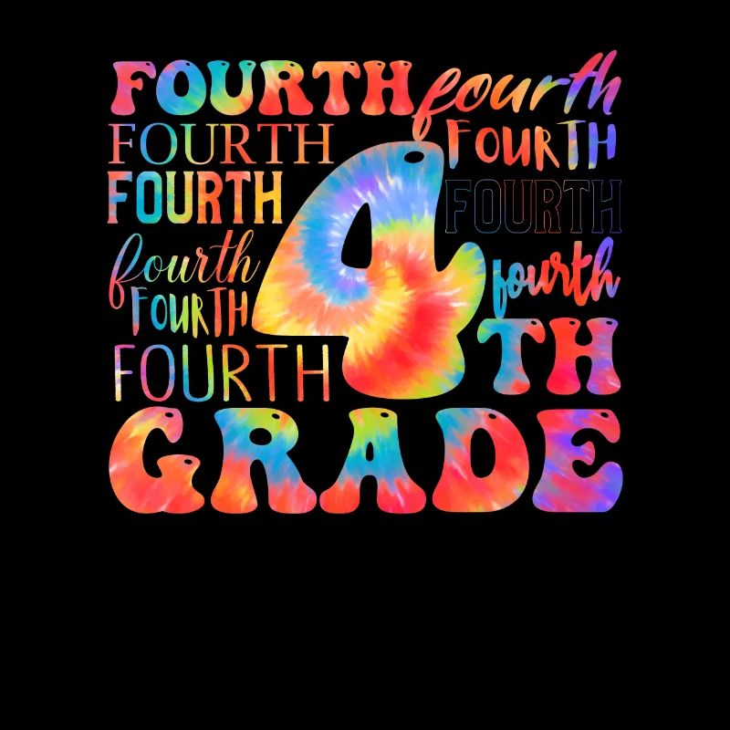 Tie Dye 4th Grade Typography Team Fourth Grade