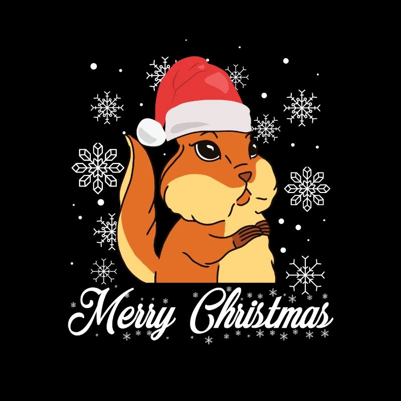 Chipmunk Squirrel Merry Christmas Kids Forest Anim