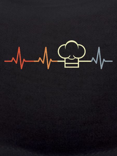 Retro Chef's Hat Heart Line