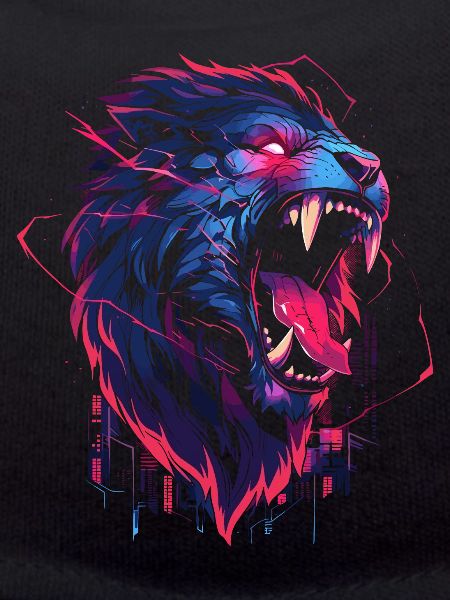 Synthwave Lion