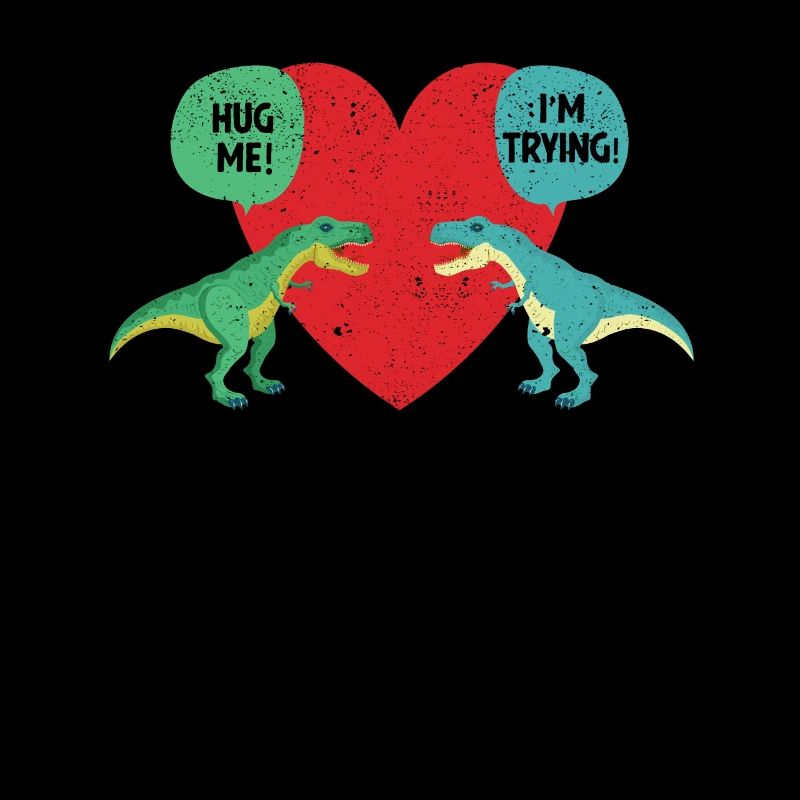 T-Rex Dinosaurier Matching Paar umarmen mich