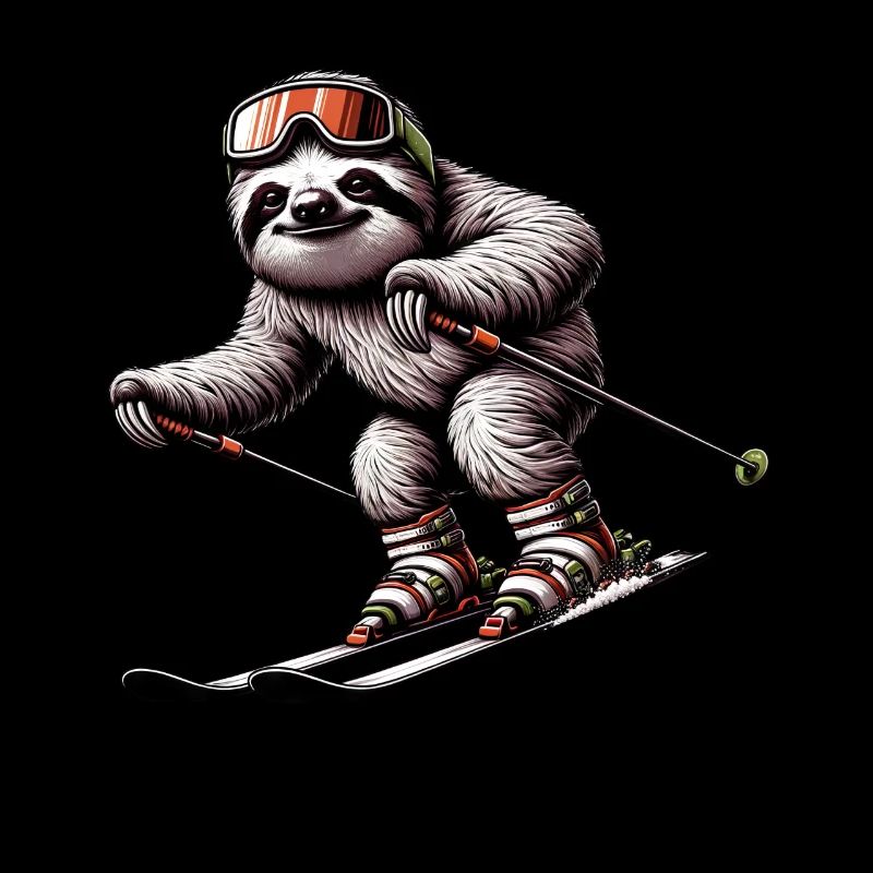 Sloth Skiing Winter Adventure