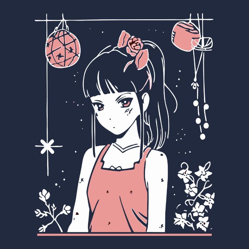 Fille de fleur japonaise