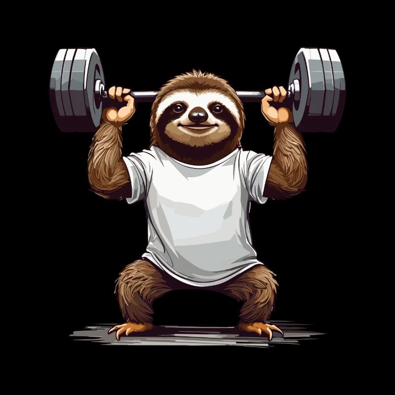 Faultier Bodybuilder Gym Humor Design