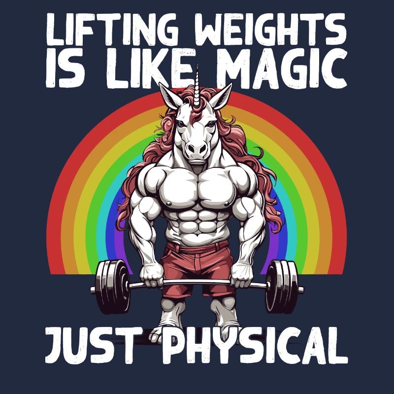 Bodybuilder Unicorn Workout Magic Saying