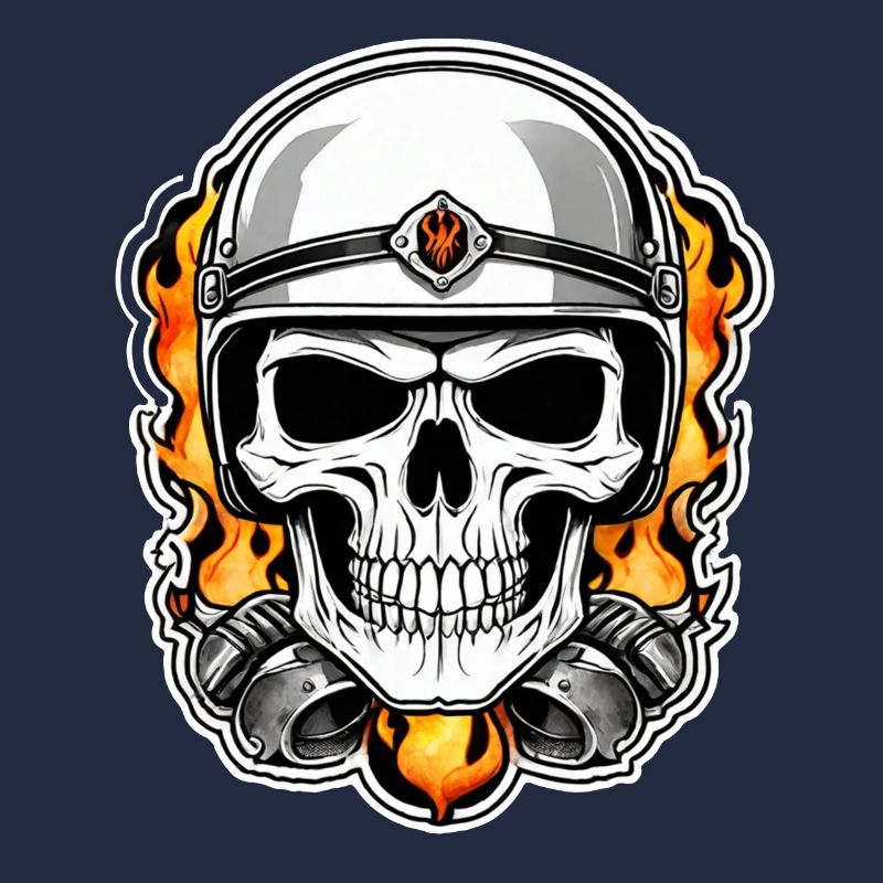 Skull - Skeleton - Skull - Motorcycle Helmet