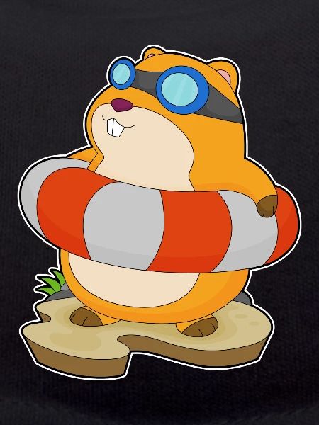 Natation de hamsters dans l’anneau d’été