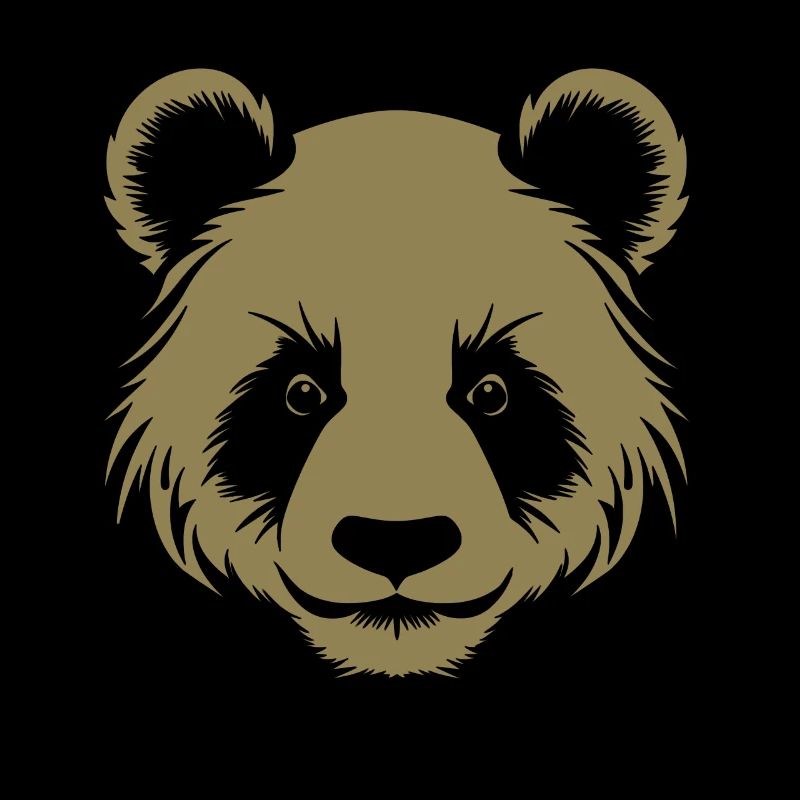 Panda Silhouette Kopf Portrait