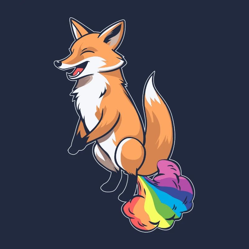 Fuchs Witzig Regenbogenfurz