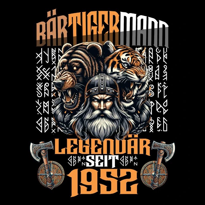 BEARDED MAN Viking Birthday Legendary Since