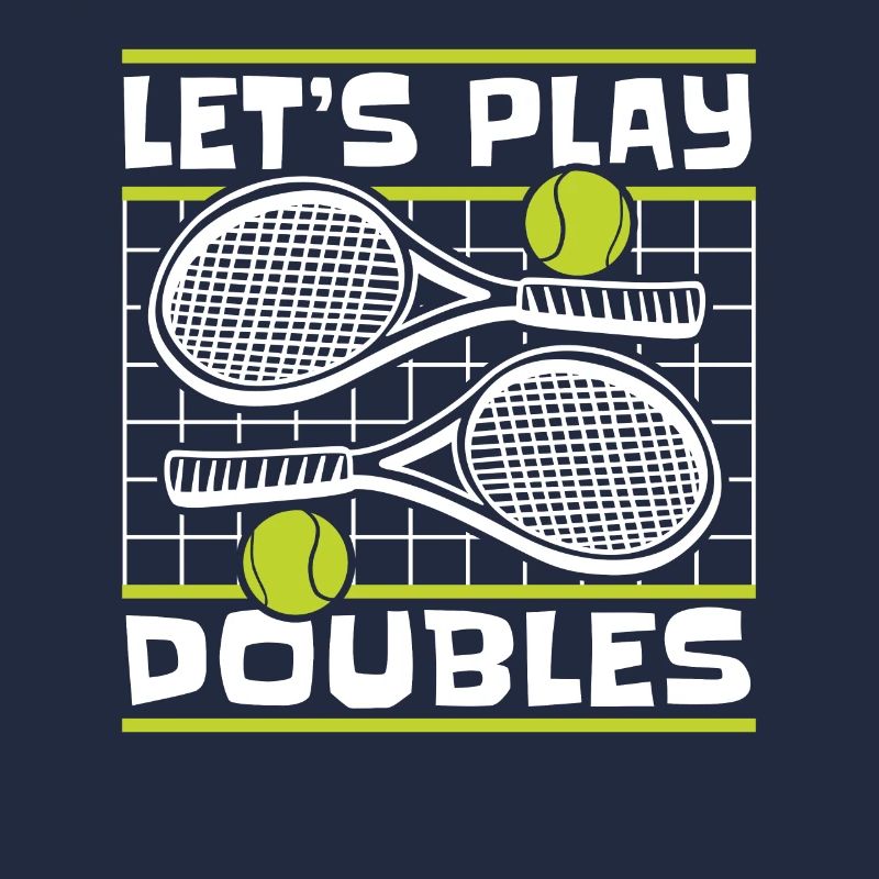 Let's Play Doubles Tennis Player Racket