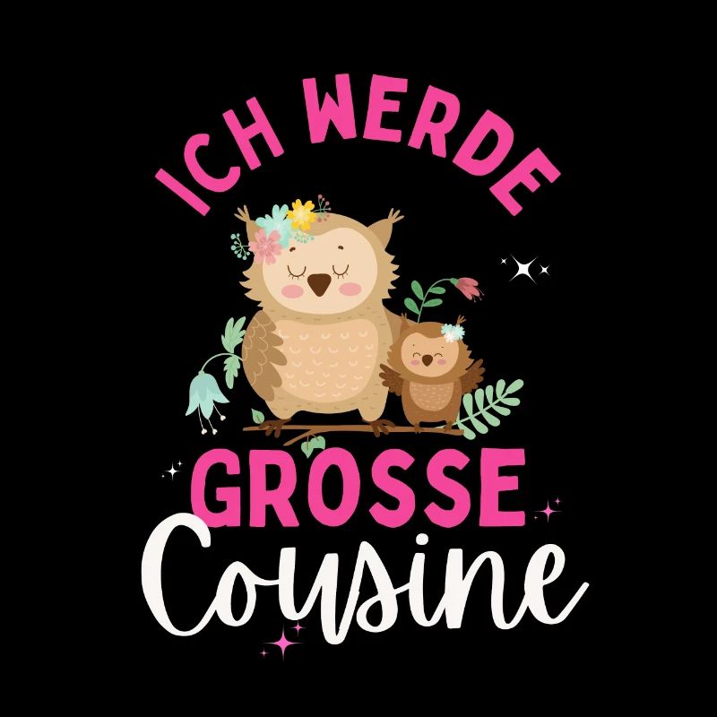 Ich werde große Cousine 2024 Eule Loading Süß