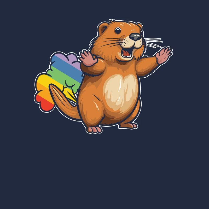 Biber Witzig Regenbogenfurz