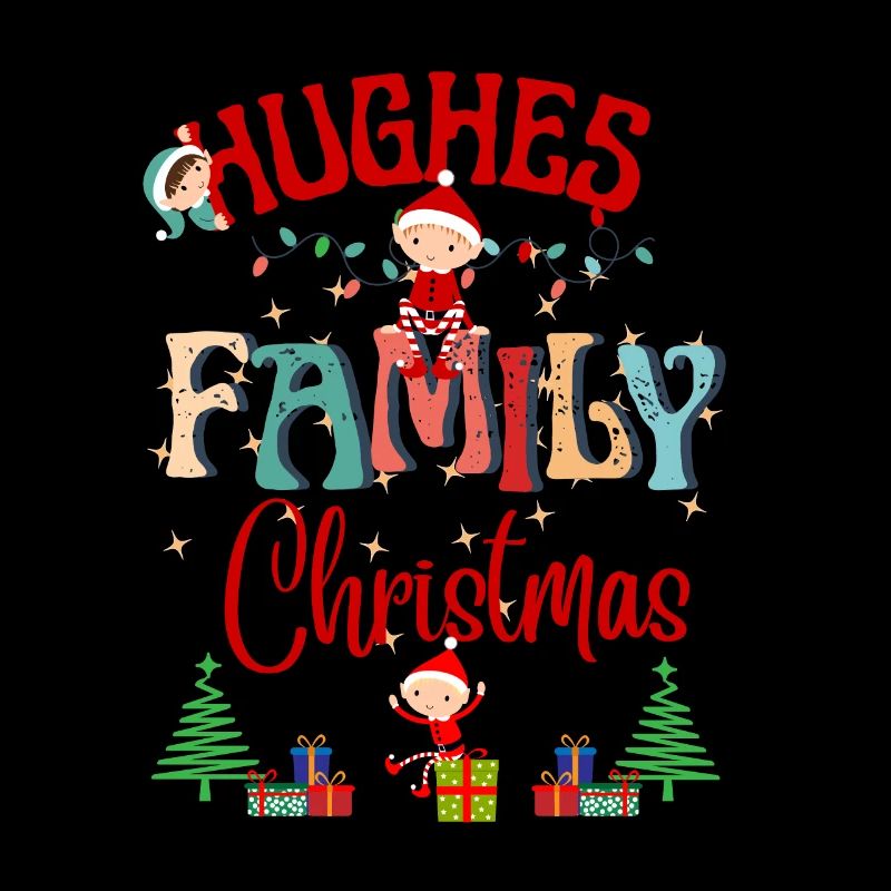 Conception de célébration de Noël de la famille Hughes
