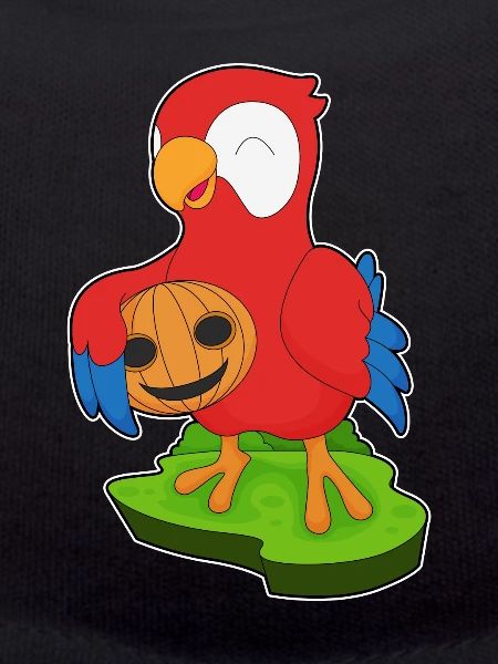 Perroquet Halloween citrouille