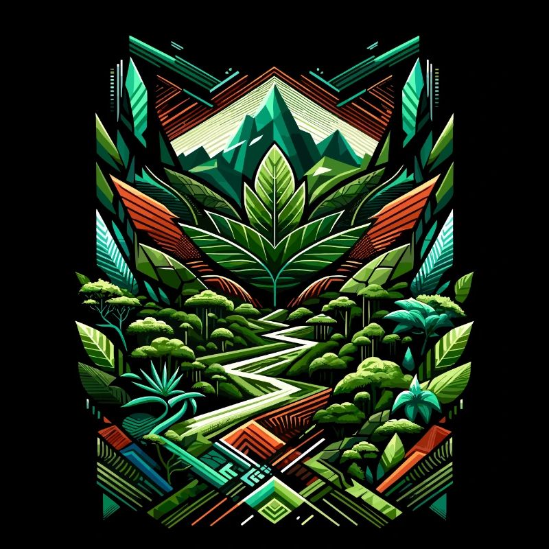 Forêt tropicale abstraite d’Ayahuasca