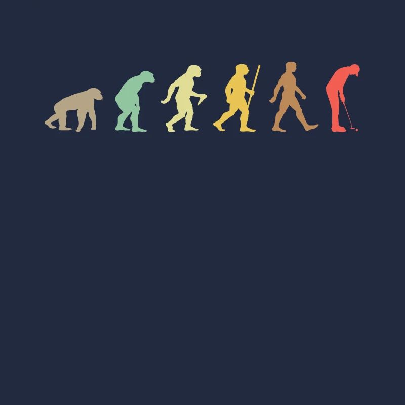 Golf Retro Golfer Evolution Funny Golfing