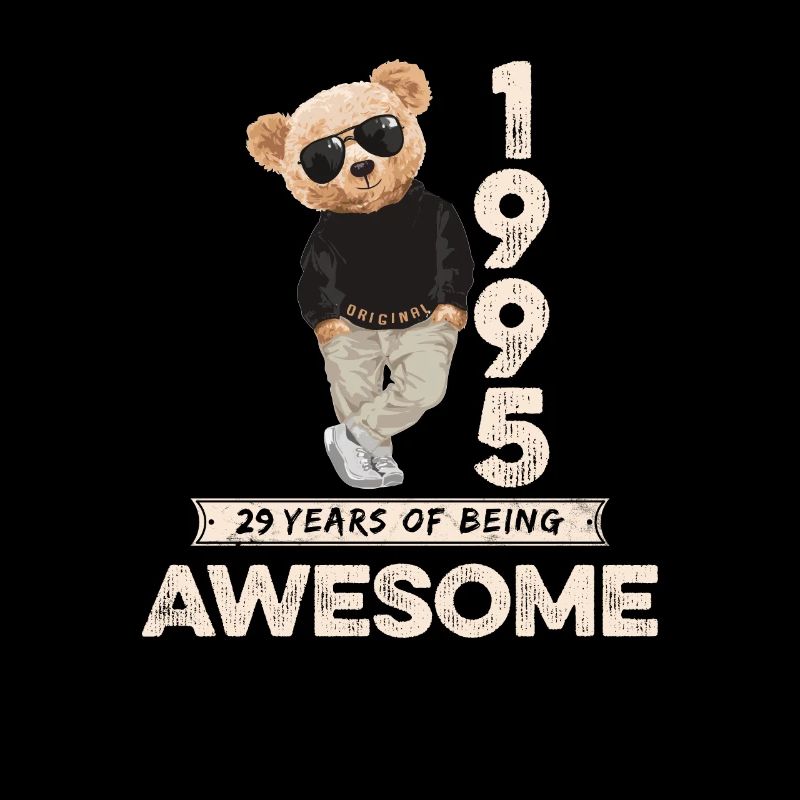 1995 Birthday Teddy Bear Being Awesome Orignal