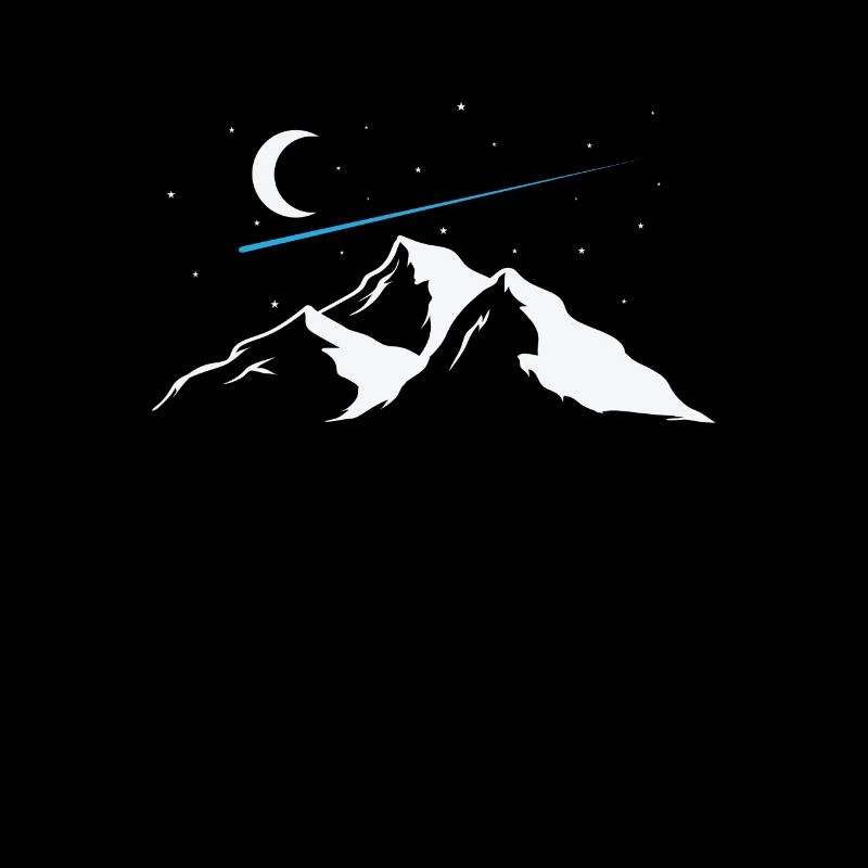 Shooting stars over mountains sky